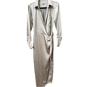 Jason Wu Womens Wrap Dress Size Small Sage Green Long Sleeve V-neck